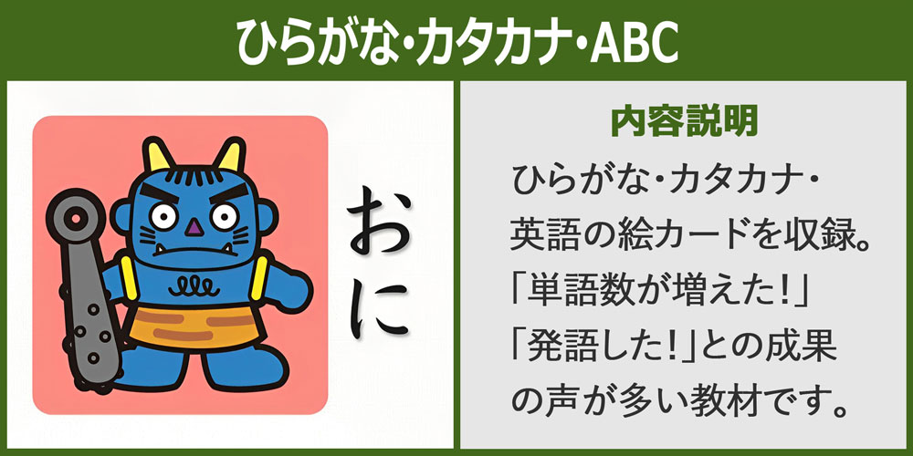 ひらがな・カタカナ・ABC