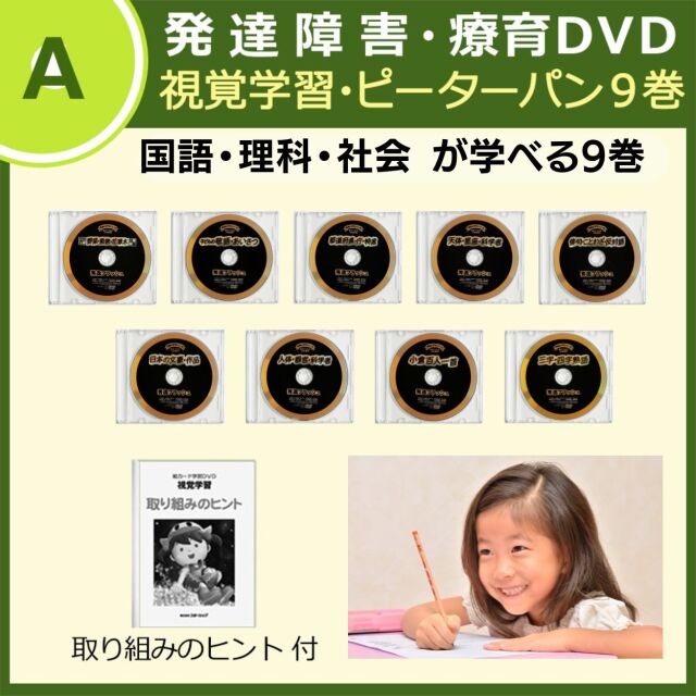 取り組みのヒント付　フラッシュカードDVD　無発語のお子さま向け視覚支援教材　脳を鍛え脳の働きを良くするための発達支援教材　絵カード学習　ピーターパン9巻　公式】視覚学習　5,400枚のカードを収録